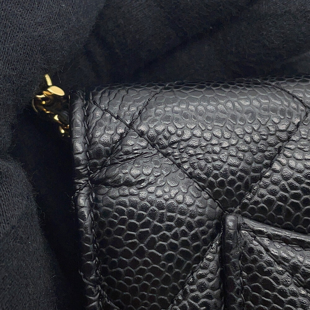 Chanel Chain Wallet Classic Matelassé Coco Mark Caviar Skin AP0250 CHANEL Bla... - Picture 8 of 16